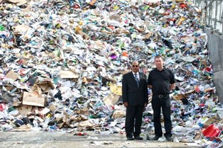 (l-r) Harrow Cllr Thaya Idaikkadar and site manager Phil Halpin